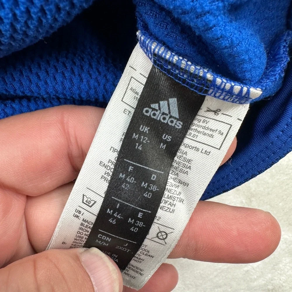 Adidas ClimaWarm Hoodie Full Zip Royal Blue Athletic Jacket Boys Medium M
